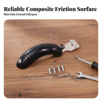 Wear-Resistant Rear Wheel Brake | Curved Grip Surface, Easy Installation Brake with Mounting Plate