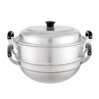 Aluminum Steamer Pot with Insert Uncoated Round Bottom Stockpot Large Capacity Kitchen Cookware For