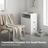 Narrow Drawer Chest Space-Saving Bedside Cabinet Slim dimension for Office, Closet