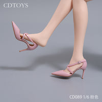 现货cdtoys1/12CD088  1/6 089交叉绑带高跟鞋细跟性感一字扣凉鞋