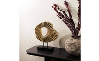 Resin Loop Sculpture Carved Statue with Black Base Vintage-Inspired for Office