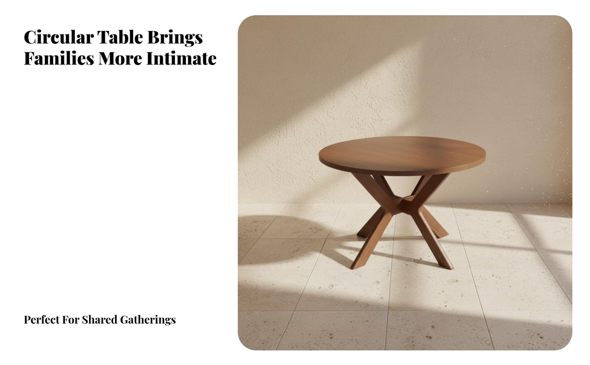 Space-Saving Round Drop-Panel Table Foldable Design Home Furniture Extendable Household Furnishing Multi-Functional for Apartment Dwellers, Small Families, Couples, Dining Room, Kitchen, Breakfast Nook