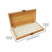 Wooden Watercolor Paint Organizer Multi-Grid Bamboo Paint Storage Box With Latch Art Supplies for Beginners