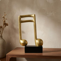Music Note Figurine Black Base Tabletop Figurine Abstract for Room