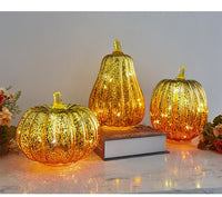 Halloween Pumpkin Lantern Glass LED Decoration