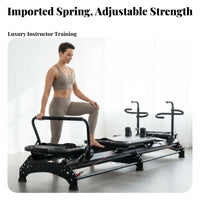 Pilates Reformer Commercial Grade Pilates Reformer Bed Adjustable Resistance Core Training Bed for Beginners, Adults, Therapeutic Recovery Center