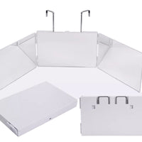 Three-Way Mirror Self-Haircut Mirror with Stand and LED Light, Red, ABS Frame