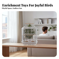 Clear-Front Bird Habitat Easy to Clean Avian Habitat Unobstructed View