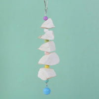 Parrot gnaw Toy with Bell, Hanging Bird Toy for oral Care, Enrichment avian snack for Birds, Parrot Accessories