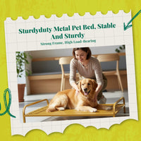 Gnaw-resistant Dog Bed, Reinforced Pet Cot, intermediate Size, Water-Resistant, Easy to Clean, Comfortable, Non-Slip