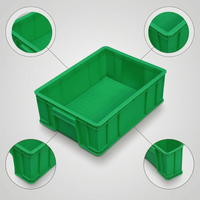 Stackable Heavy-Duty Plastic Storage Bin with Lid for Industrial Warehouse Parts Organization