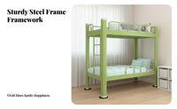 1 Metal Bunk Bed with Full Length Guardrails Steel Frame Durable Construction Space-saving Design Suitable for Children Dorm Room Apartment Students Daycare