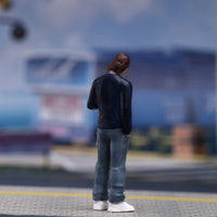 Miniature Figurine of a Upright Male Figure 1/64 Scale Resin Miniature Figure Hand-Painted Resin Figurine for Diorama Builders, Collectors
