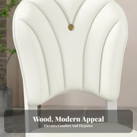 Armless Wood Chair Modern Design Wooden Chair with Cutout Handle Sturdy Construction White Finish for Residents, Students