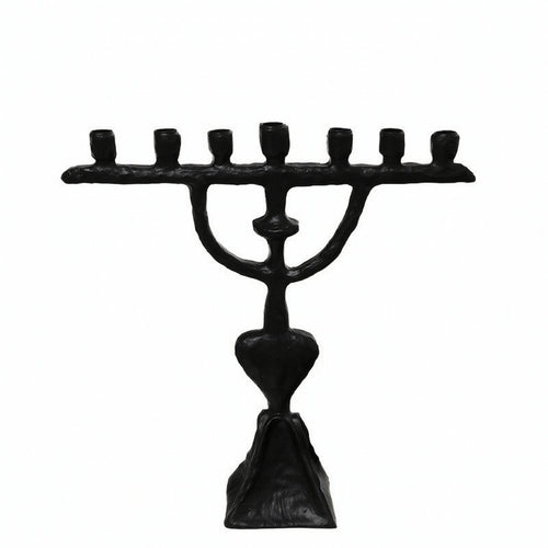 Candelabra Matte Black Tabletop Centerpiece Sculptural for Mantel, Hotel Lobby