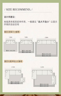 绿色摩洛哥风地毯客厅新款免洗可擦沙发茶几垫复古风碎花亚麻地垫 Y摩洛夫 140*200CM