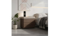 Italian Design Bedside Cabinet with Hidden Compartment Solid Wood Storage Nightstand