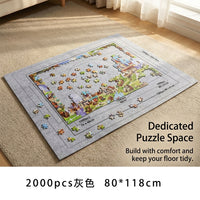 Roll Mat for Puzzles with Felt Material Surface up to 2000 Pieces, Large Puzzle Storage for Home and Travel, Polyester Construction