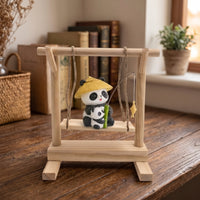 Panda Swing Ornament Artisanal Panda Figurine Adorable for Office, Living Room