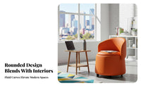 Nordic Design Folding rotating Armchair Foldable Backrest Upholstered Single-Seater Space-Saving Accent Chair Includes Storage Ottoman for Apartment Dwellers, Students, Office Workers, Living Room, Small Spaces, Bedroom, literary corner