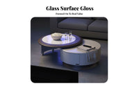 2 Pieces strengthened glass top Extendable TV Stand and Coffee Table Set Modern and design Coffee Table and TV Stand Set With Storage Drawers Living Room Furniture for Families, property owners, Interior Design aficionados, Lounge Area