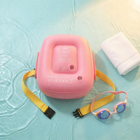 Plastic Buckles Inflatable Back Buoyancy Aid Pink and Yellow PVC Back Buoyancy Aid Smooth Molded Surface Swimming Aid Raised Center Panel for Pool