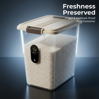 15L Rice Organizer Box with Wheels, 15Kg Flour Storage Containers, Airtight Rice Organizer Box, Food - Image 2