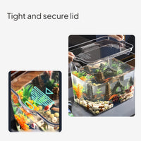 Transparent Desktop Aquatic Habitat with Lid for Small Pets