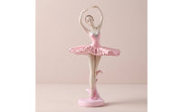 Resin Ballerina Figurine Tabletop Ballerina Figurine with Round Base Decorative Ballet Dancer Ornament Elegant for Dancers, Living Room, Cabinet Display, Bedroom