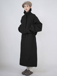 羽绒服套装女冬两件套2025新款短款白鸭绒外套搭配过膝长款半身裙