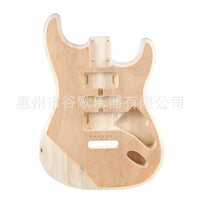 ST Poplar Guitar Body with Double Single Coil Pickup Cavities (Double Humbucker Routes)