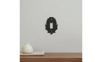 Ornate Light Switch Plate 3D Relief Ornate Baroque Wall Plate Non-Conductive Black Scrollwork Faceplate for Themed Room
