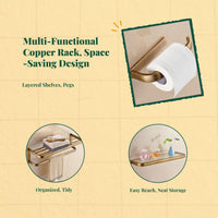 Brass towel rack wall-mounted organizer