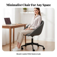 Upholstered Computer Seat Adjustable Height Upholstered Rolling Seat Soft Upholstery Ergonomic Design for Adults, Women, Bedroom