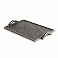 Decorative Tray with Handles Textured Vanity Tray Sleek for Dresser, Entryway