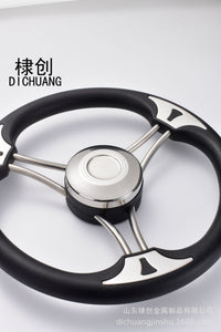 游艇船用通配黑发泡方向盘316不锈钢把握助力器五金配件13寸