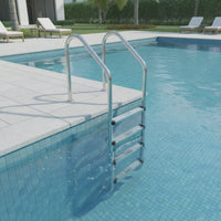 Stainless Steel Pool Ladder Polished 4-Step Pool Ladder Rust Resistant Non-Slip for Swimming Pools, Spas