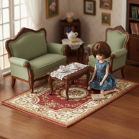 Miniature Vintage Dollhouse Rugs - European Style Play House Accessories