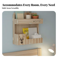 Adhesive Organizer Rack No-Drill Installation Wall Shelf Built-in Phone Holder