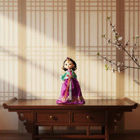 Korean Hanbok Doll Handmade Korean Traditional Craft Doll Hand-Painted Details