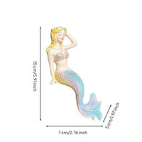 Seated Mermaid Ornament Scaled Tail Resin Mermaid Statue Shell Ornamental Piece Decorative Piece for Miniature Landscape, Aquarium