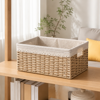 Clothing Storage Paper Basket Khaki With Handle Extra Large Storage Basket Living Room Storage Organizer