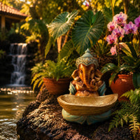Ganesha Statue Wealth and Prosperity Elephant God Sculpture Good Luck for Garden