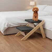 Convertible Pet Ramp Stairs Solid Wood Construction for Living Room, Senior Pets