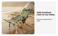 Foldable Armchair with beverage Holder High spine Support Camping Chair Lightweight