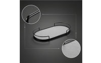 Elliptical Tray with Metal Rim Textured Elliptical Tray Low Profile for Coffee Table, Entryway