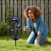Toadstool Garden Ornament Colorful Plant Stake Outdoor for Balcony Pots