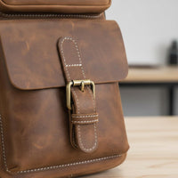 Leather Chest Bag Easy to Carry Vintage Crossbody Bag Hands Unrestricted