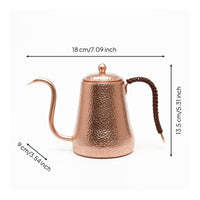 Copper Gooseneck Kettle Handcrafted Copper Kettle Textured Vessel for Tea Time