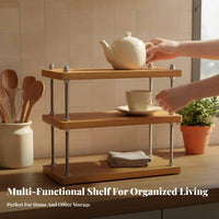 2-Tier Organizer Multi-Purpose Desktop Shelf Double tier for Homeowners